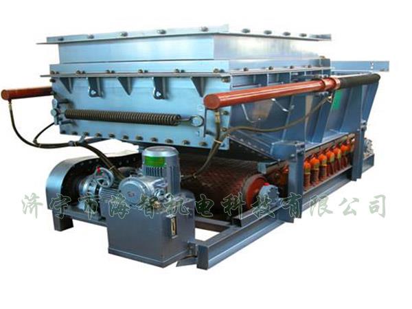 它將帶式（甲帶）給料機的手動檢修閘門改為電動、液動或氣動控制閥門，增大了閘門推力